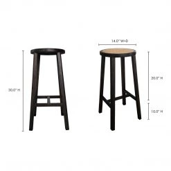 Moe's Home Collection Mcguire Barstool Dark Brown