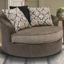 Ashley Furniture Chairs Abalone - Chocolate - Oversized Swivel Accent Chair