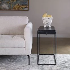 Uttermost Telone Modern Black Side Table