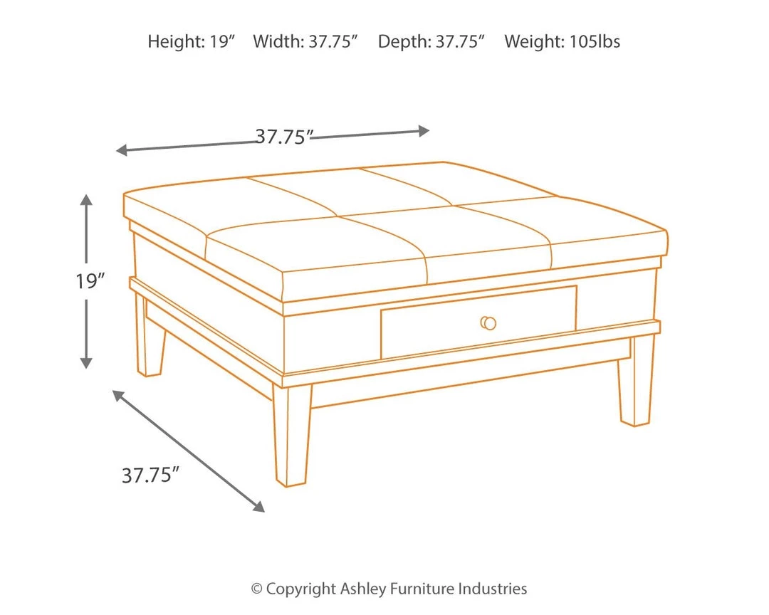 Ashley Furniture Gately - Medium Brown - Ottoman Cocktail Table 7 Ashley Furniture Gately - Medium Brown - Ottoman Cocktail Table
