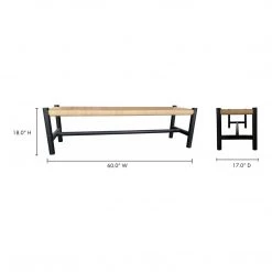 Moe's Home Collection Hawthorn Bench Large Black Benches