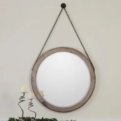 Uttermost Loughlin Round Wood Mirror Accessories