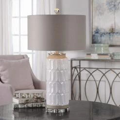 Uttermost Athilda Gloss White Table Lamp Accessories