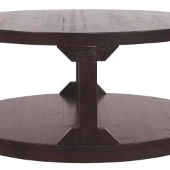 Ashley Furniture Rogness - Rustic Brown - Round Cocktail Table Tables