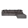 Moe's Home Collection Clay Lounge Modular Sectional Livesmart Fabric Light Grey