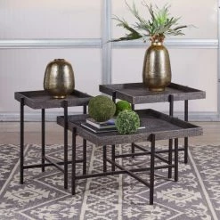 Ashley Furniture Piperlyn - Dark Brown/black - Occasional Table Set (3/cn) Tables