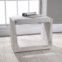 Benches Uttermost Cabana White Small Bench