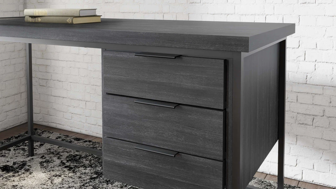 Ashley Furniture Yarlow - Black - Home Office Desk - 3-drawers Desks 11 Ashley Furniture Yarlow - Black - Home Office Desk - 3-drawers Desks