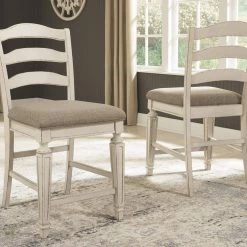 Ashley Furniture Stools Realyn - Chipped White - Upholstered Barstool (2/cn)
