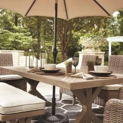 Ashley Furniture Beachcroft - Beige - Rect Dining Table W/umb Opt Tables