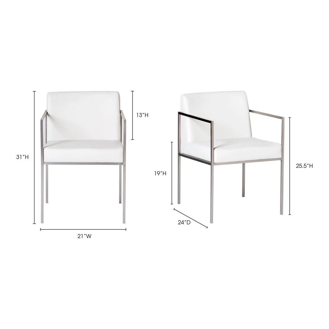 Moe's Home Collection Capo Arm Chair White-m2 4 Moe's Home Collection Capo Arm Chair White-m2