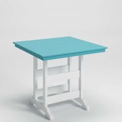 Signature Design By Ashley® Eisely - Turquoise / White - Square Counter Tbl W/umb Opt Tables