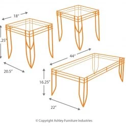 Ashley Furniture Exeter - Black/brown - Occasional Table Set (3/cn)