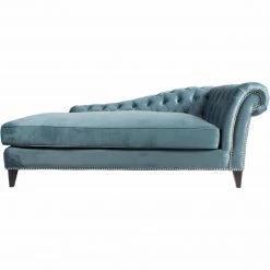 Moe's Home Collection Chaises Bibiano Chaise Velvet Blue
