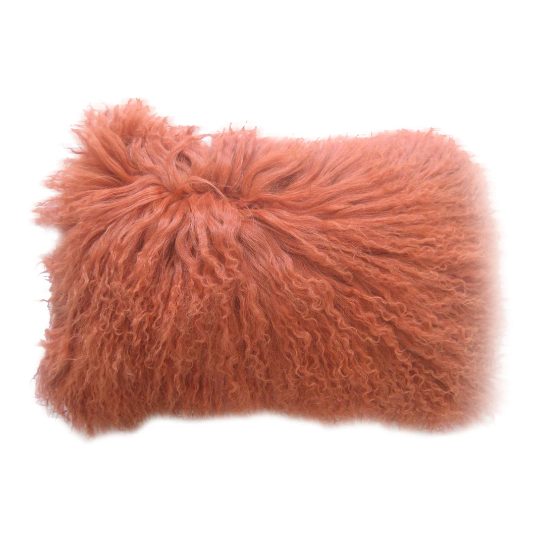 Moe's Home Collection Lamb Fur Pillow Rect. Orange Accessories 3 Moe's Home Collection Lamb Fur Pillow Rect. Orange Accessories