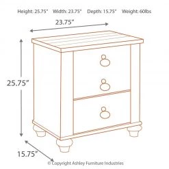 Ashley Furniture Nightstands Willowton - Brown / Beige / White - Two Drawer Night Stand