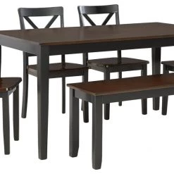Ashley Furniture Dining Room Sets Larsondale - Brown/black - Dining Room Table Set (6/cn)