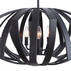 Accessories Uttermost Thales Black Geometric 3 Light Pendant