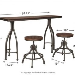 Ashley Furniture Odium - Rustic Brown - Rect Drm Counter Tbl Set(3/cn)