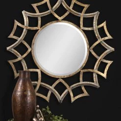 Accessories Uttermost Demarco Round Antique Gold Mirror