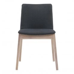 Moe's Home Collection Chairs Deco Oak Dining Chair Dark Grey-m2