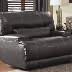 Ashley Furniture Reclining Furniture Mccaskill - Gray - Wide Seat Power Recliner