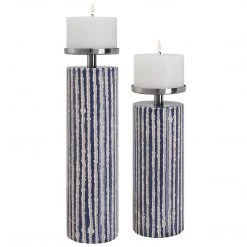 Uttermost Havana Blue Candleholders, S/2 Table Decor