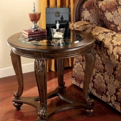 Ashley Furniture Norcastle - Dark Brown - Round End Table