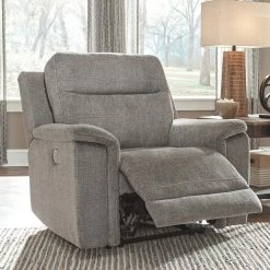 Ashley Furniture Reclining Furniture Mouttrie - Smoke - Pwr Recliner/adj Headrest