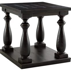 Ashley Furniture Tables Mallacar - Black - Rectangular End Table