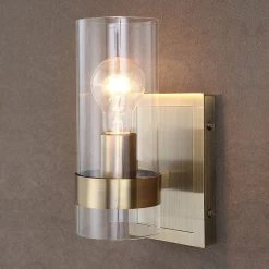 Uttermost Cardiff Antique Brass 1 Light Cylinder Sconce 16 Uttermost Cardiff Antique Brass 1 Light Cylinder Sconce