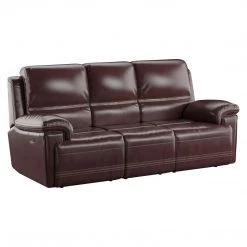 Emerald Home Sofas Bernard Dual Power Sofa Recliner And Headrest Kona Brown