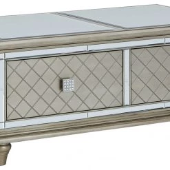 Ashley Furniture Tables Chevanna - Platinum - Rectangular Cocktail Table