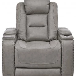 Ashley Furniture The Man-den - Gray - Pwr Recliner/adj Headrest
