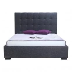 Moe's Home Collection Beds Belle Storage Bed King Charcoal Fabric