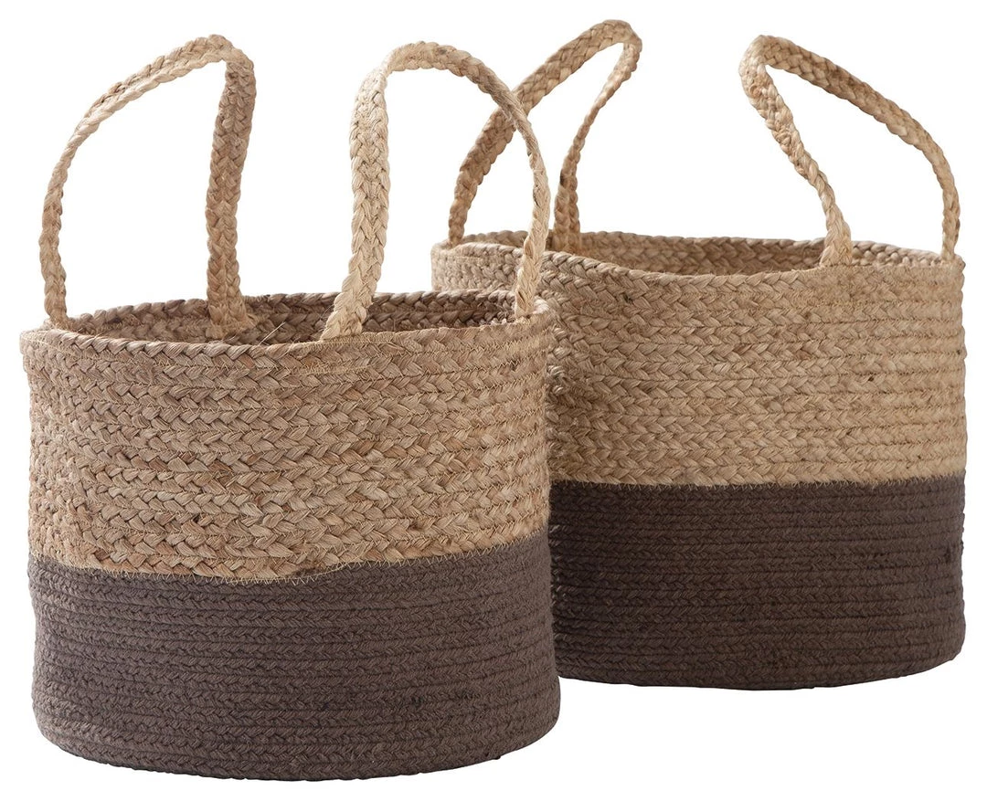 Ashley Furniture Parrish - Natural/charcoal - Basket Set (2/cn) 3 Ashley Furniture Parrish - Natural/charcoal - Basket Set (2/cn)