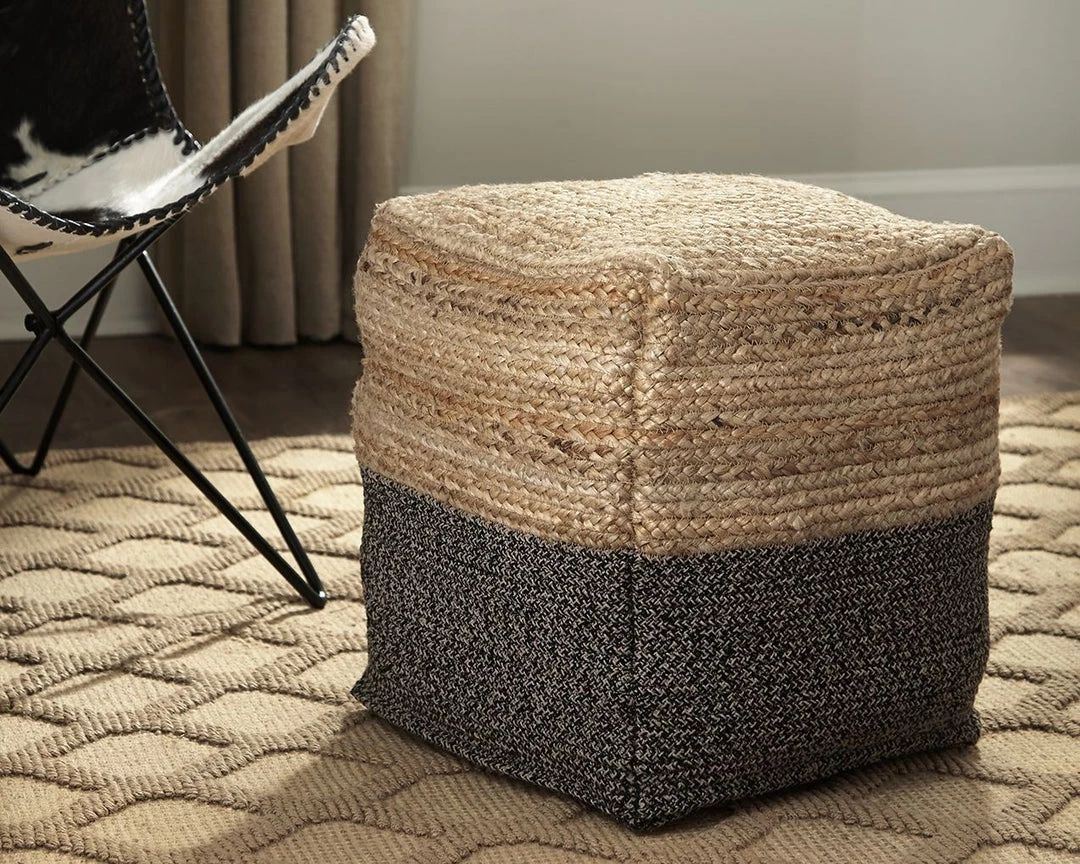 Ashley Furniture Accessories Sweed - Natural/black - Pouf - Rectangular 5 Ashley Furniture Accessories Sweed - Natural/black - Pouf - Rectangular