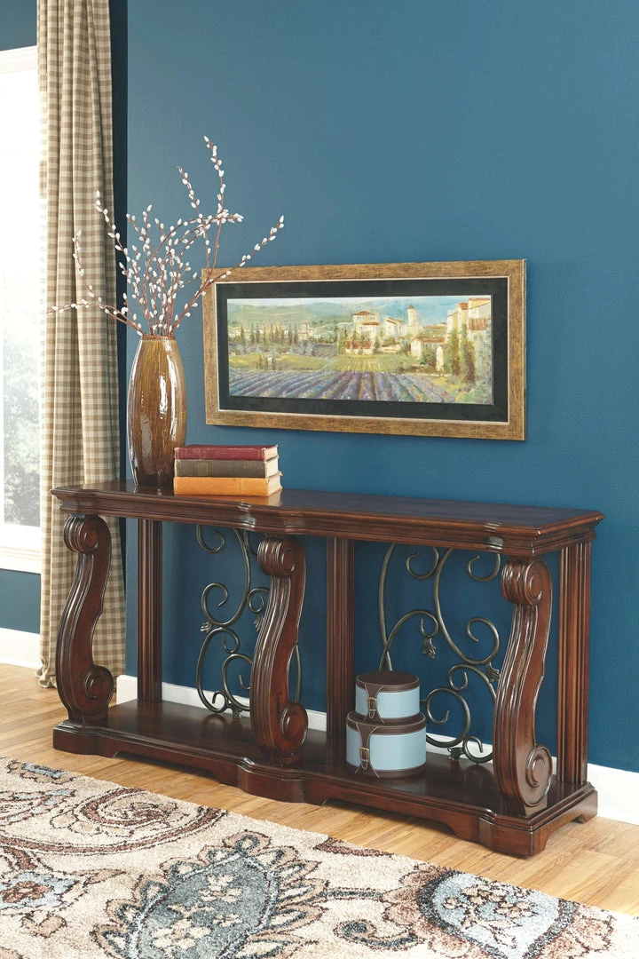 Ashley Furniture Alymere - Rustic Brown - Sofa Table 6 Ashley Furniture Alymere - Rustic Brown - Sofa Table