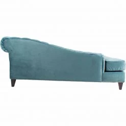 Moe's Home Collection Chaises Bibiano Chaise Velvet Blue