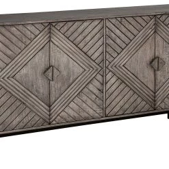 Ashley Furniture Treybrook - Distressed Gray - 4 Door Accent Cabinet