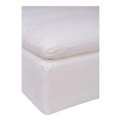 Moe's Home Collection Ottomans Clay Ottoman Livesmart Fabric White