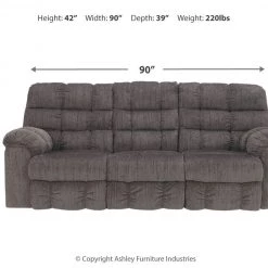 Ashley Furniture Acieona - Slate - Rec Sofa W/drop Down Table