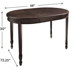 Signature Design By Ashley® Adinton - Reddish Best Linen - Oval Dining Room Extension Table, 4 Side Chairs