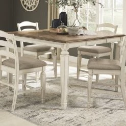 Signature Design By Ashley® Realyn - White - 5 Pc. - Counter Extension Table, 4 Barstools