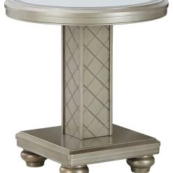 Ashley Furniture Tables Chevanna - Platinum - Round End Table