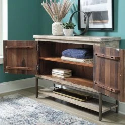 Ashley Furniture Laddford - Whitewash - Accent Cabinet - 2-shelves