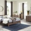 Signature Design By Ashley® Calverson - Mocha - 6 Pc. - Dresser, Three Drawer Chest, Four Drawer Chest, Queen Panel Platform Bed, Nightstand