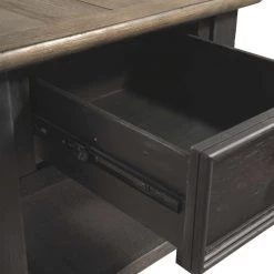 Ashley Furniture Tyler - Grayish Brown/black - Rectangular End Table