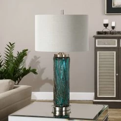 Accessories Uttermost Almanzora Blue Glass Lamp