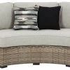 Ashley Furniture Loveseats Calworth - Beige - Curved Loveseat With Cushion